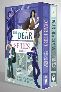 Image of a boxed set containing Dear Hero and Dear Henchman by Alyssa Roat and Hope Bolinger